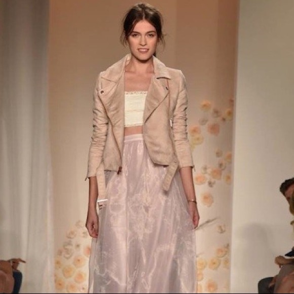 LC Lauren Conrad Jackets & Blazers - Lauren Conrad Runway Blush Faux Suede Moto Jacket